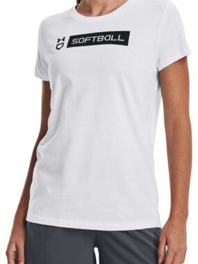 Under Armour Women’s White Softball Bar Graphic Tee Size Medium